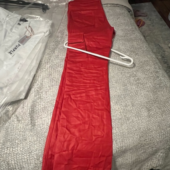 PURPLE JEANS RED WAX FLARE JEANS SIZE 33 - Picture 4 of 7